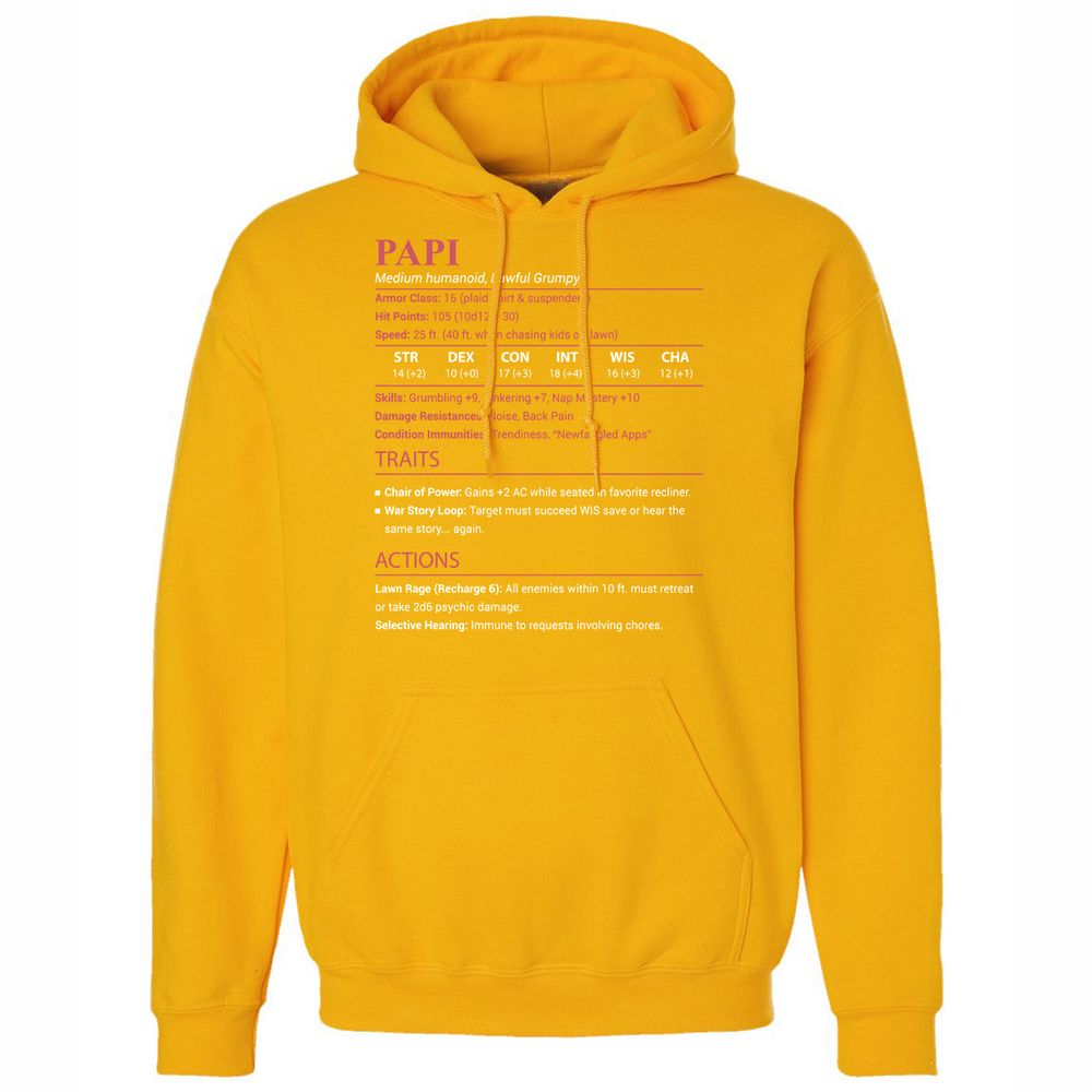 Papi Stats Classic Unisex Hoodie - Gold - 15