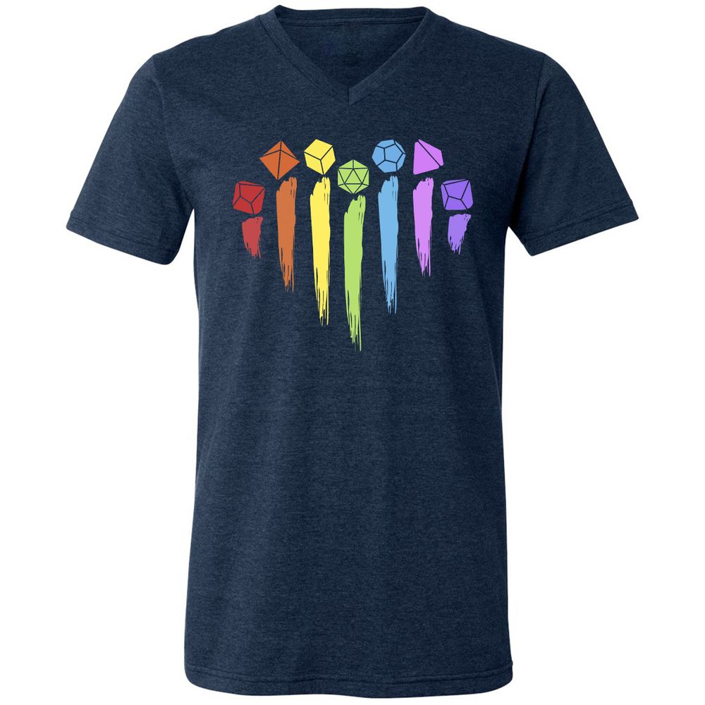 Dice Rainbow Heart Shape - Heather Navy - 15