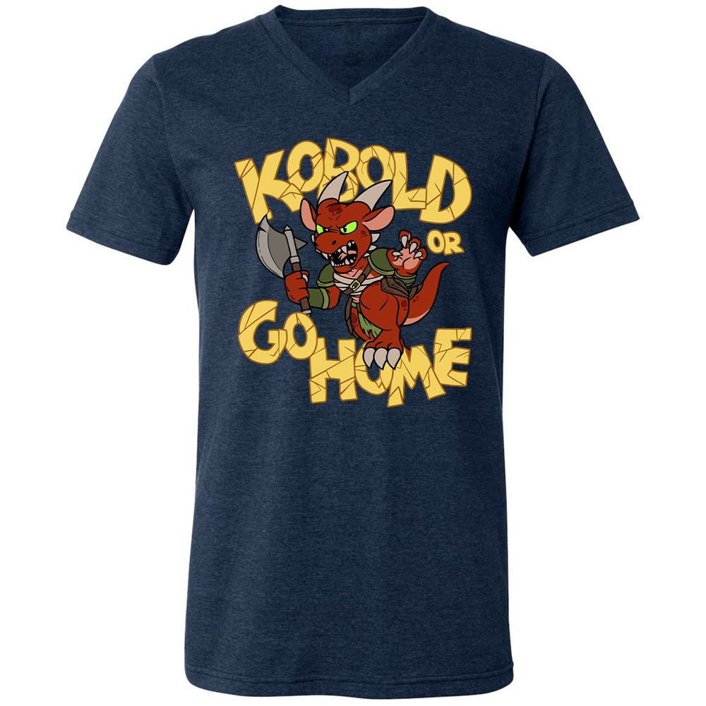 Kobold Or Go Home Unisex V-Neck T-Shirt - Heather Navy - 15