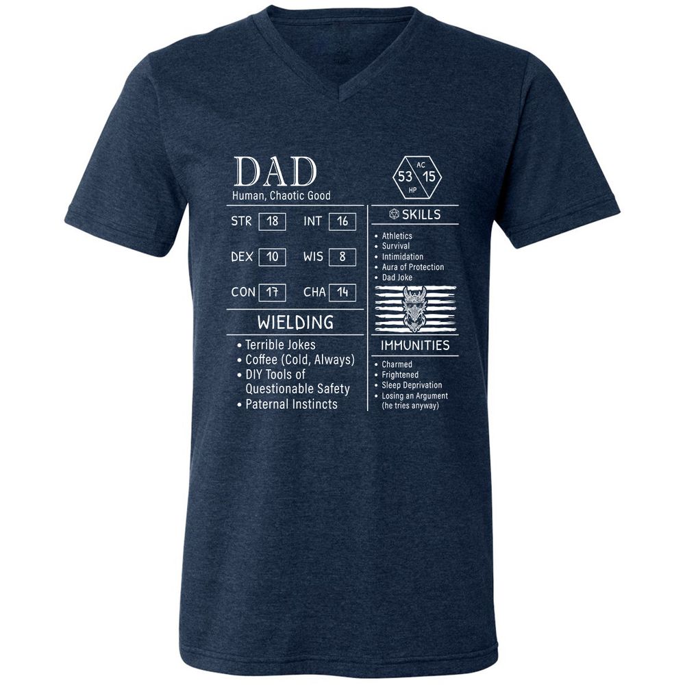 Dad Stats New - Heather Navy - 15