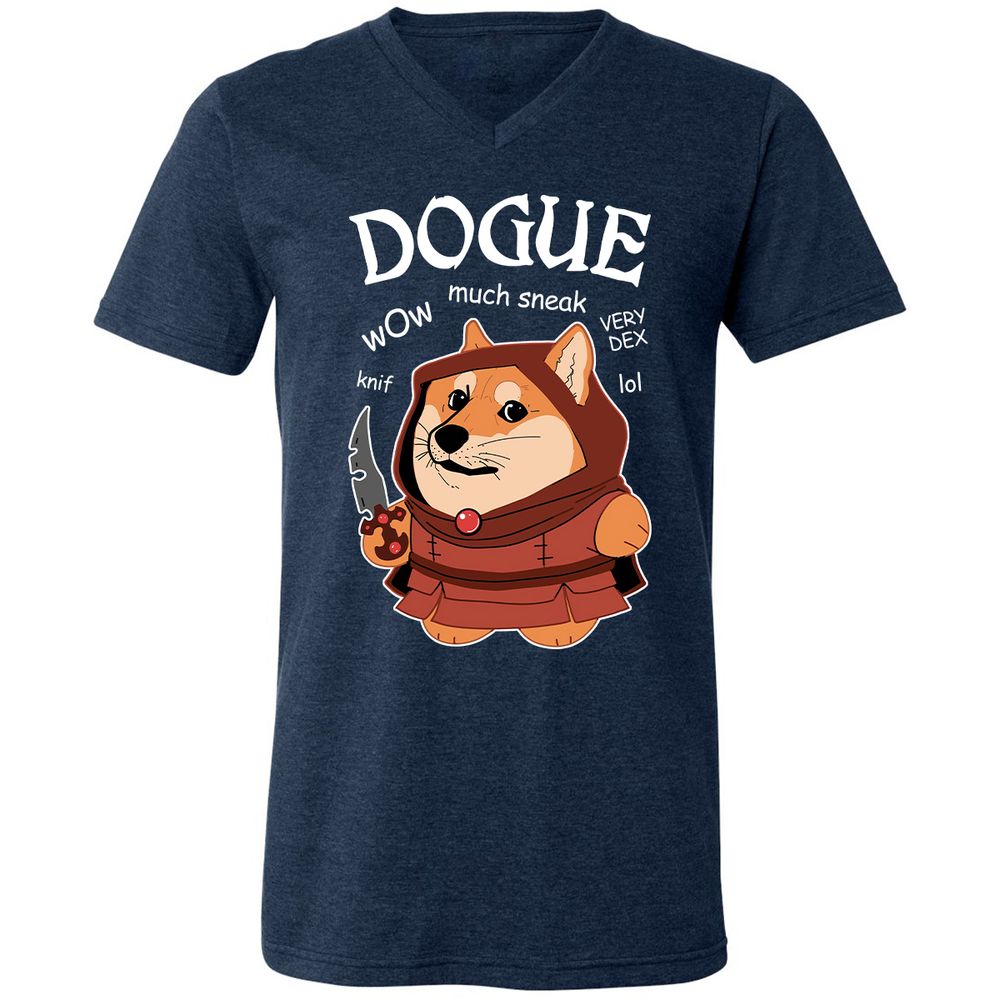 Dogue Class Unisex V-Neck T-Shirt - Heather Navy - 15