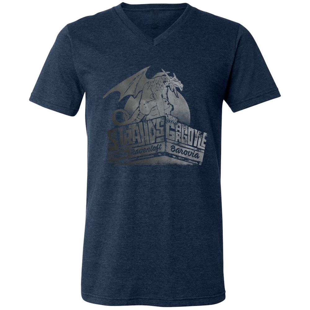 Strahd’s Gargoyle Unisex V-Neck T-Shirt - Heather Navy - 15