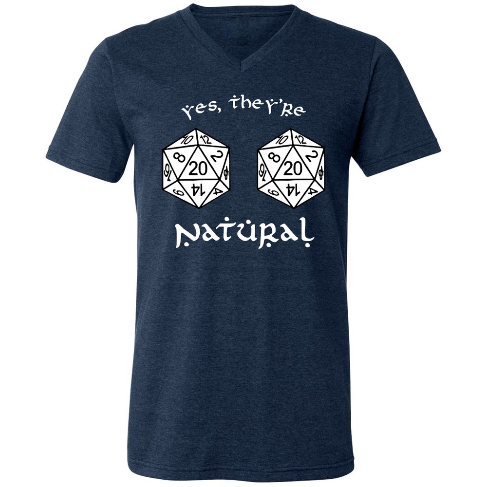 They Are Natural Unisex V-Neck T-Shirt - Heather Navy - 15