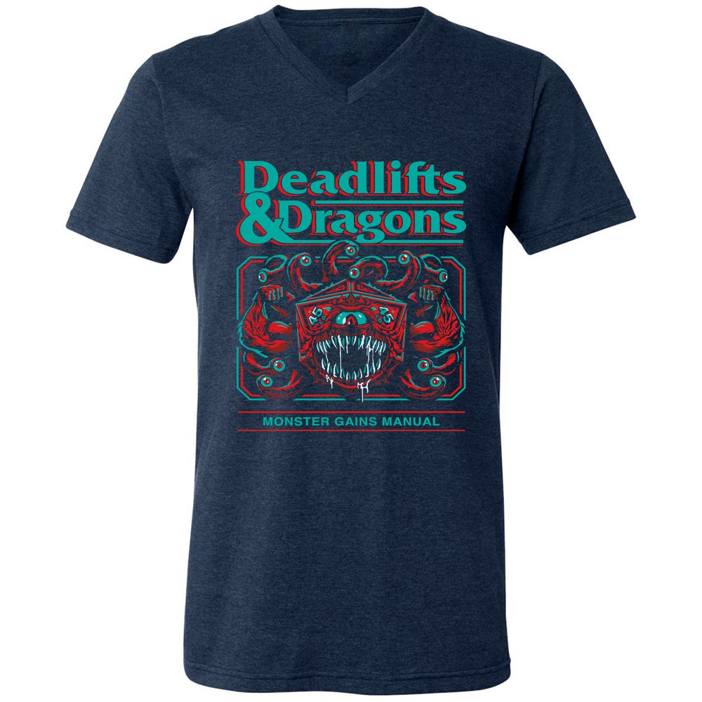 Deadlifts & Dragons Beholder - Heather Navy - 15