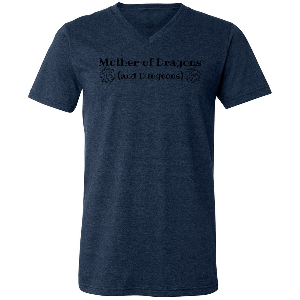 Mother Of Dragons Unisex V-Neck T-Shirt - Heather Navy - 15