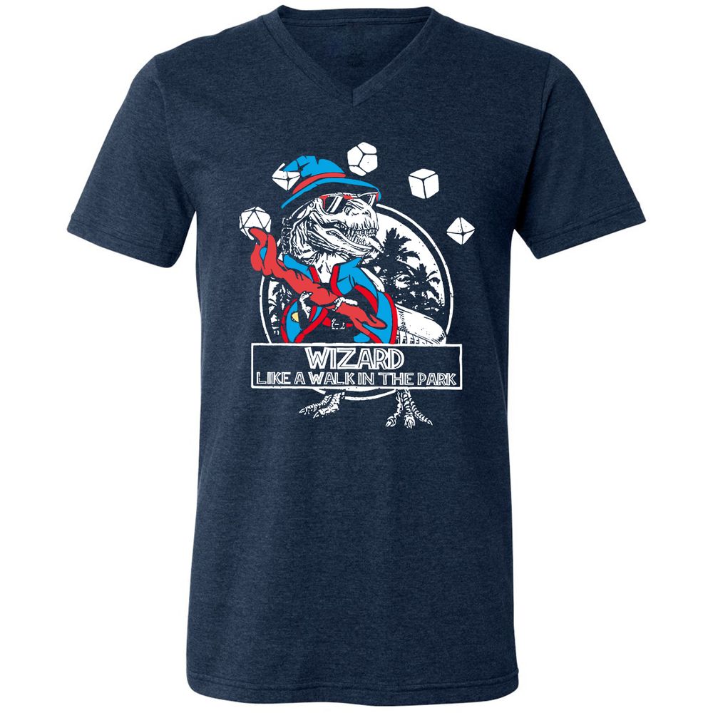 Wizard Like The Walk In The Park Unisex V-Neck T-Shirt - Heather Navy - 15