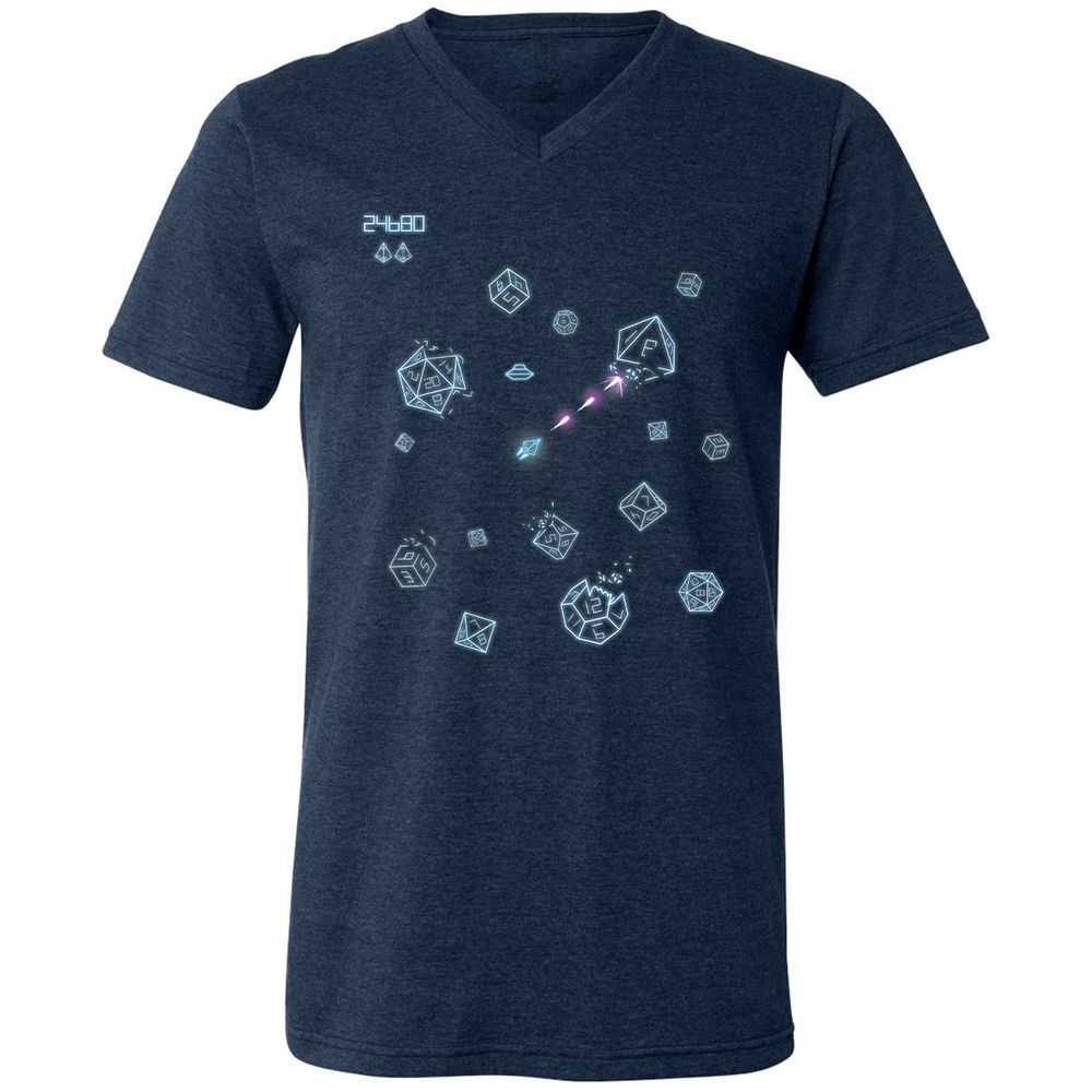 The Dices Game Unisex V-Neck T-Shirt - Heather Navy - 15