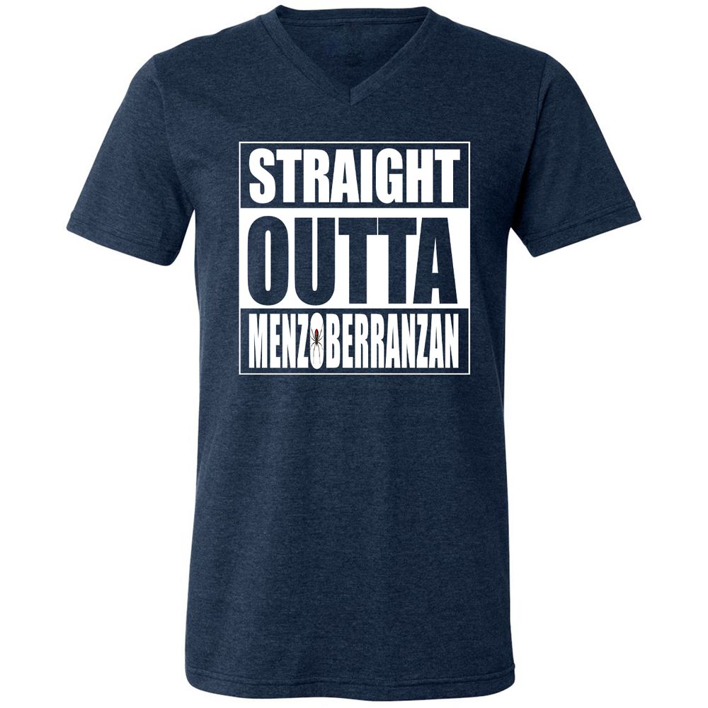 Straight Outta Menzoberranzan Unisex V-Neck T-Shirt - Heather Navy - 15