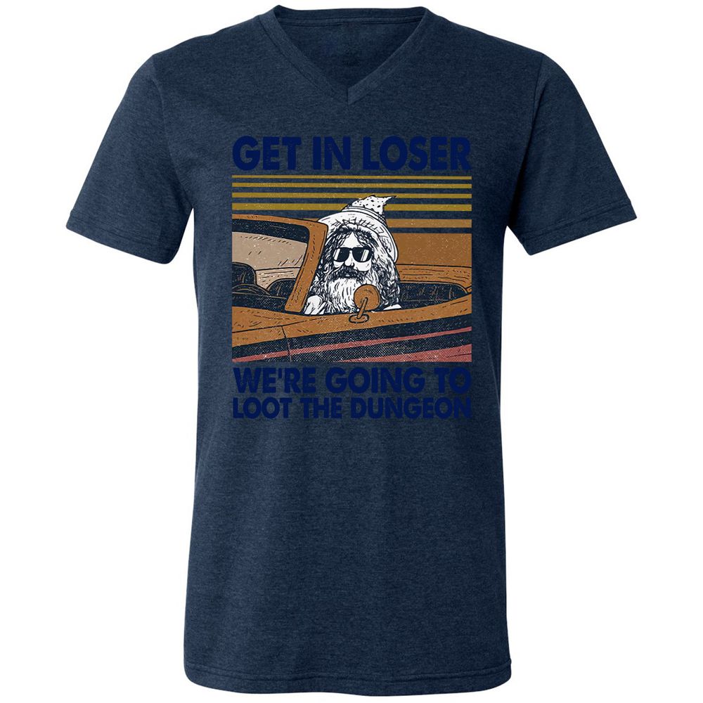 We're Going To Loot The Dragon Unisex V-Neck T-Shirt - Heather Navy - 15