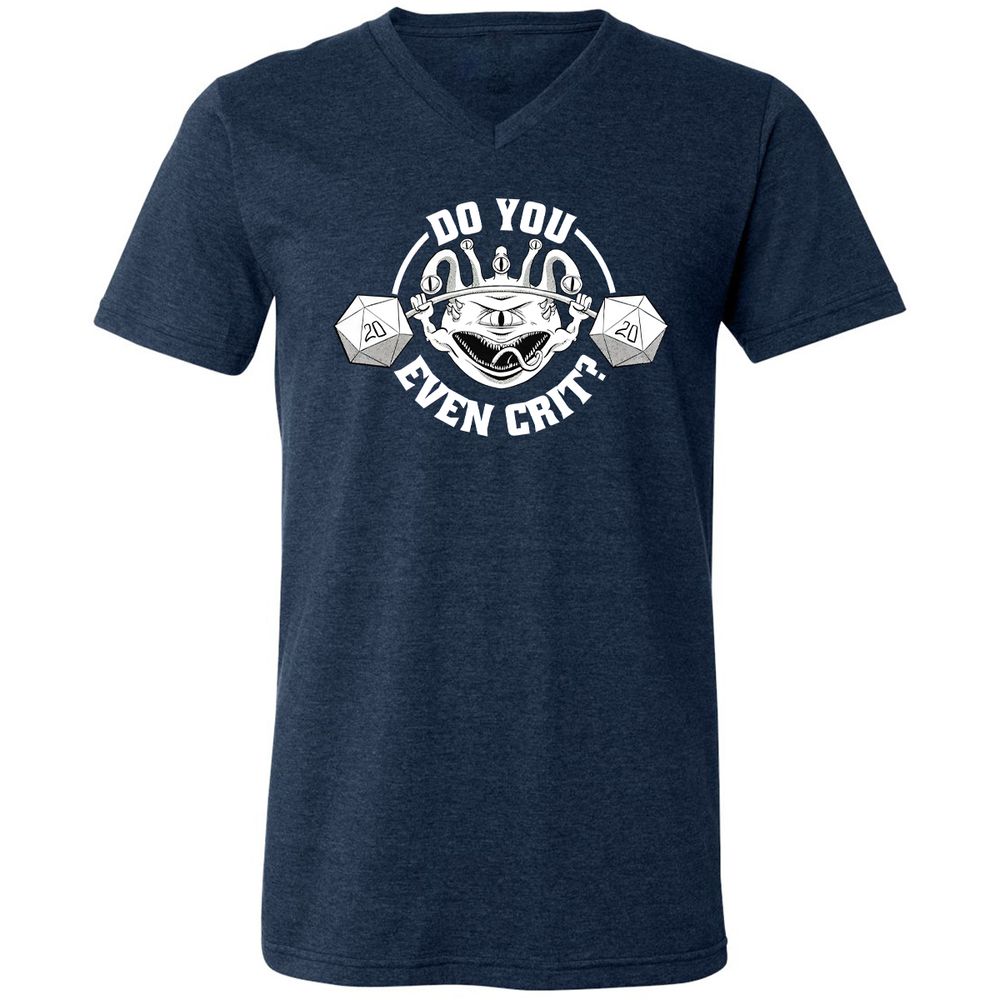 Do You Even Crit Unisex V-Neck T-Shirt - Heather Navy - 15