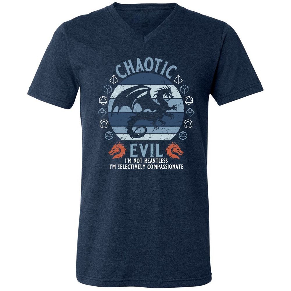 Chaotic Evil 2 Unisex V-Neck T-Shirt - Heather Navy - 15