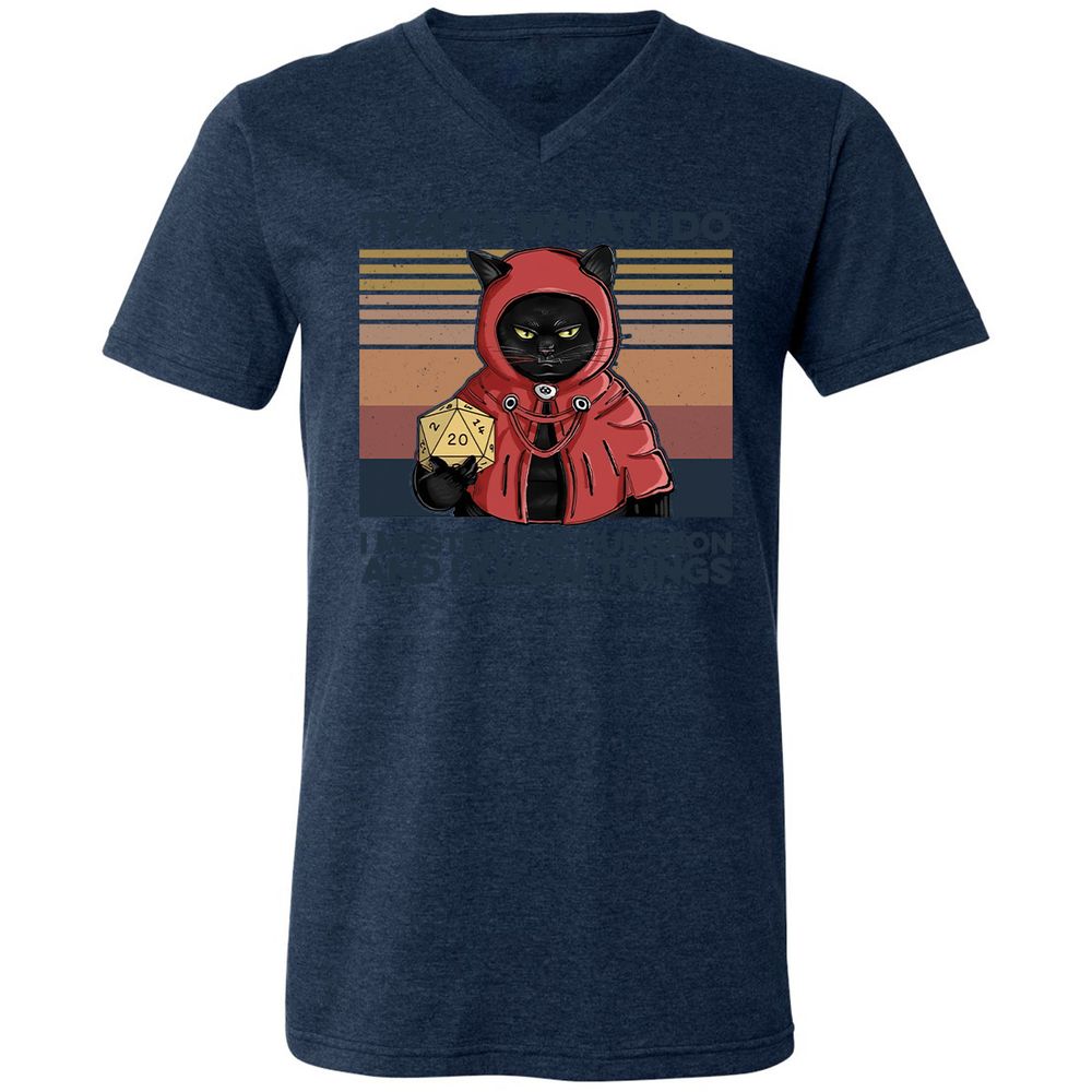 I Master The Dungeons Unisex V-Neck T-Shirt - Heather Navy - 15