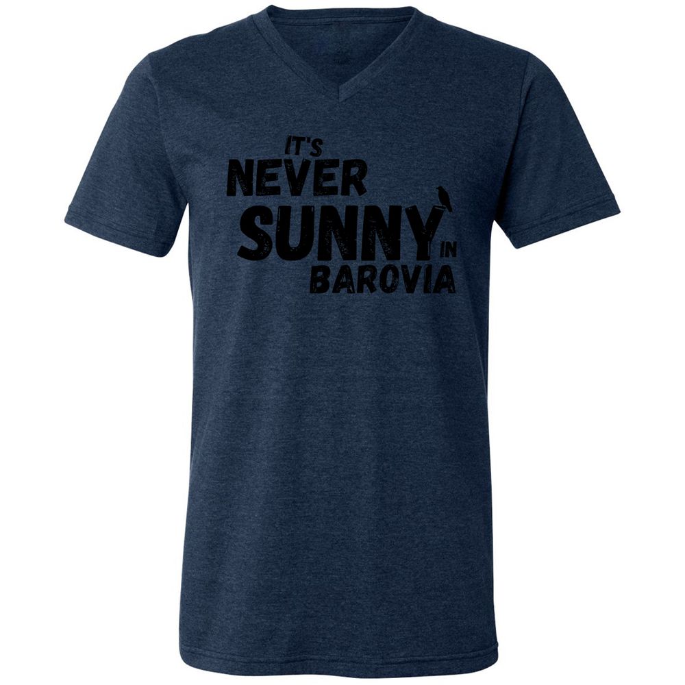 It's Never Sunny In Barovia Unisex V-Neck T-Shirt - Heather Navy - 15