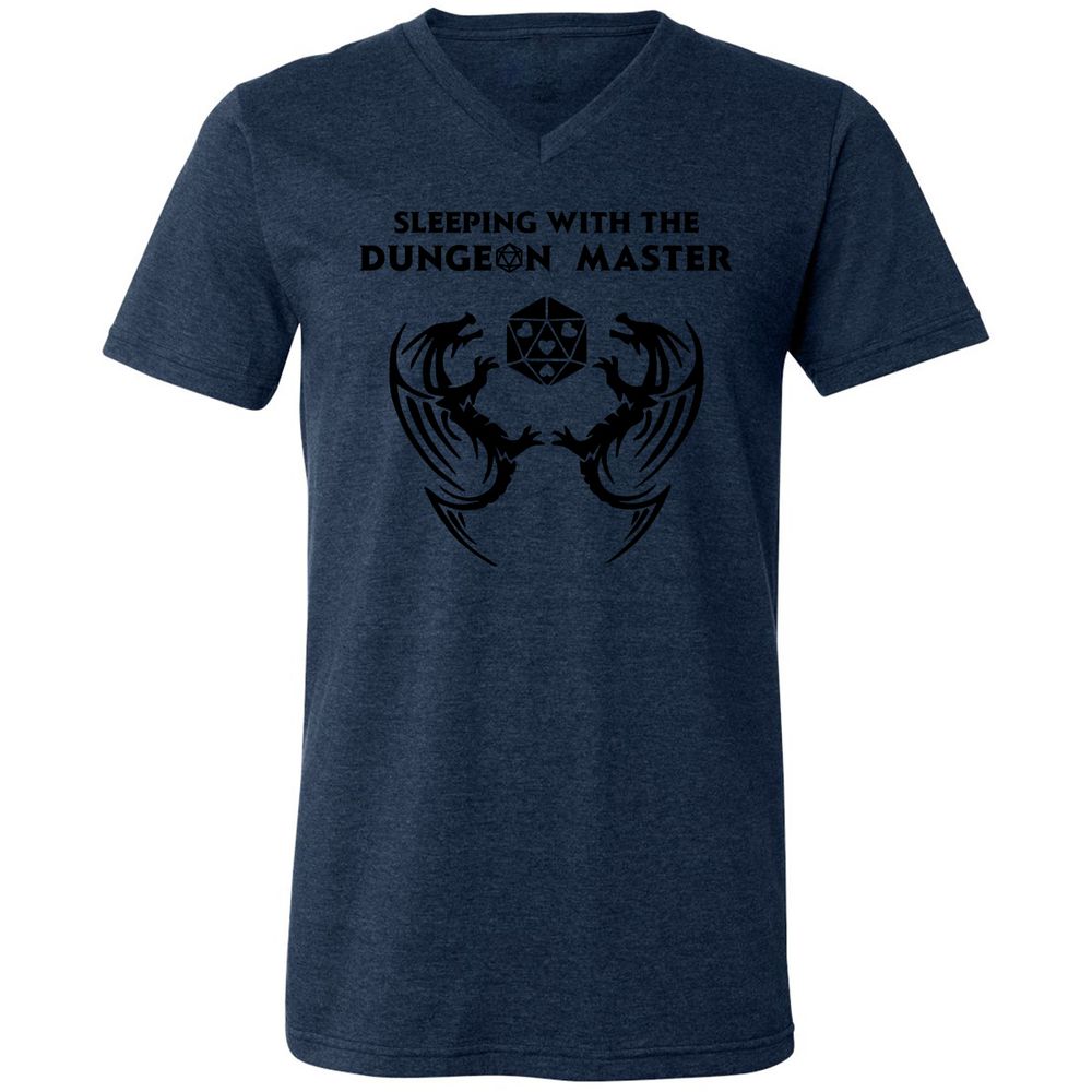 Sleeping With The DM Unisex V-Neck T-Shirt - Heather Navy - 15