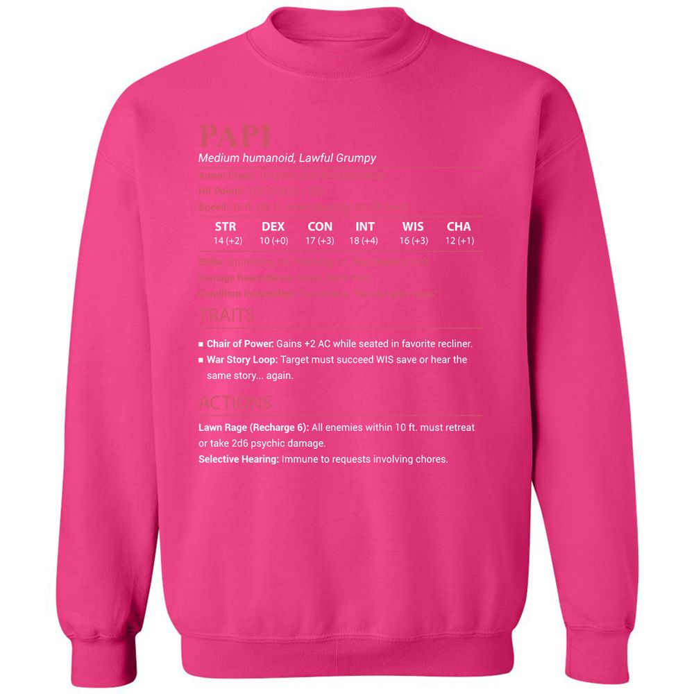 Papi Stats Classic Unisex Sweatshirt - Heliconia - 15