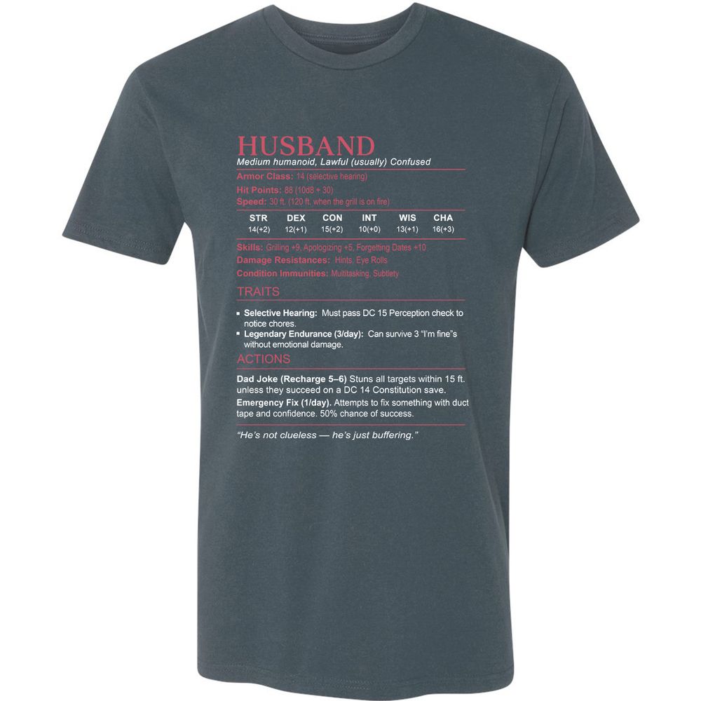 Husband Stats Premium Unisex T-Shirt - Indigo - 15