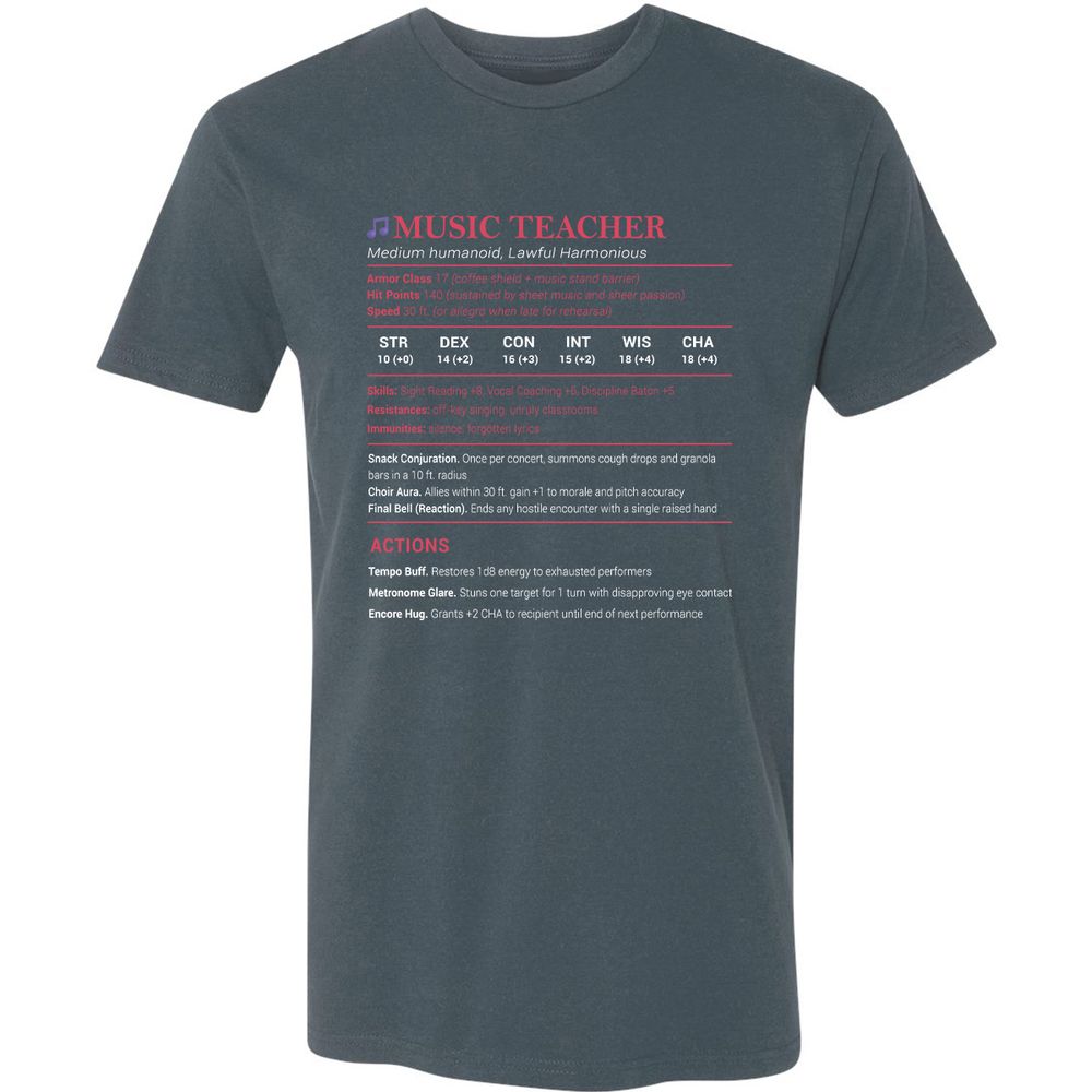 Music Teacher Premium Unisex T-Shirt - Indigo - 15