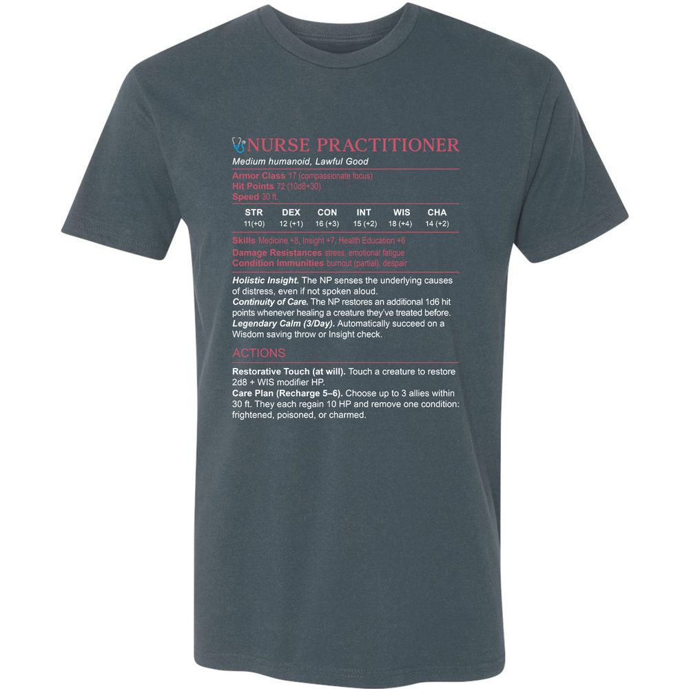 Nurse Practitioner Stats Premium Unisex T-Shirt - Indigo - 15