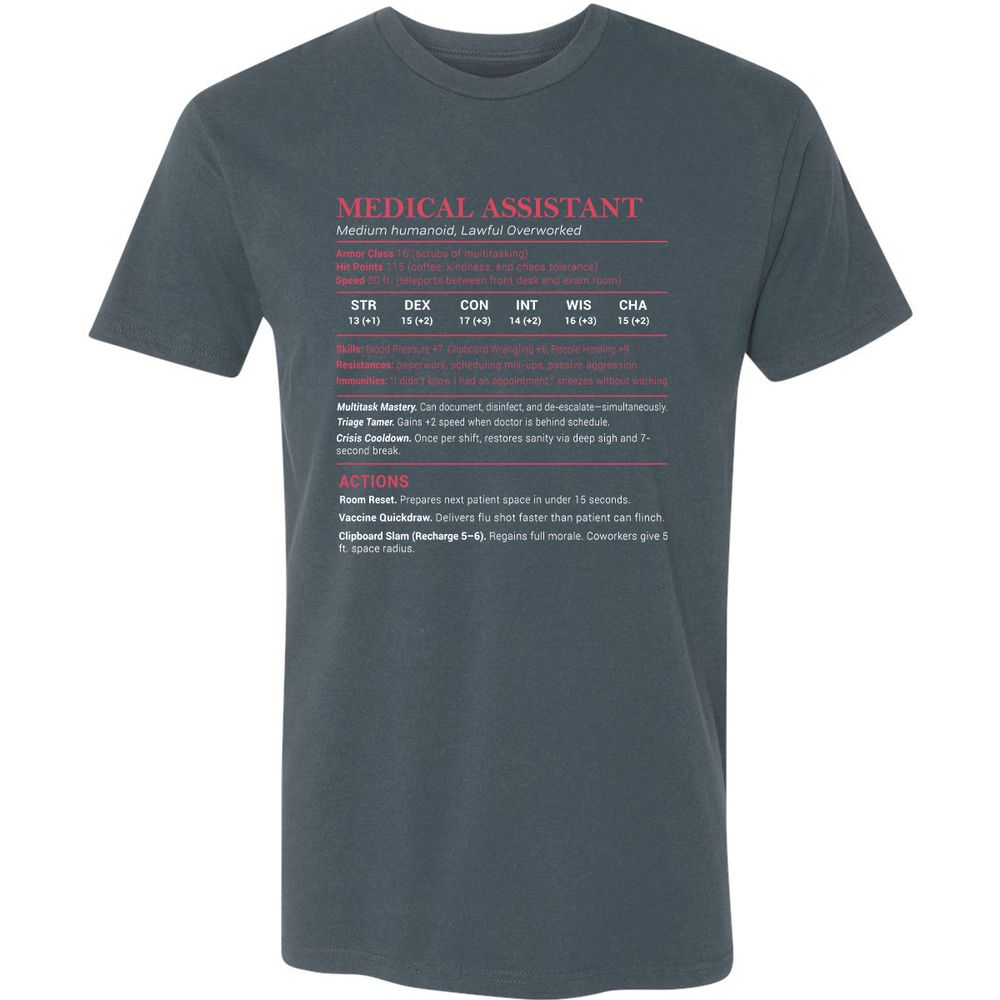 Medical Assistant Stats Premium Unisex T-Shirt - Indigo - 15