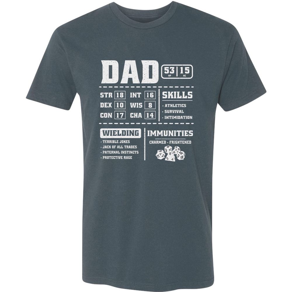 Dad Stat Block 2 Premium Unisex T-Shirt - Indigo - 15