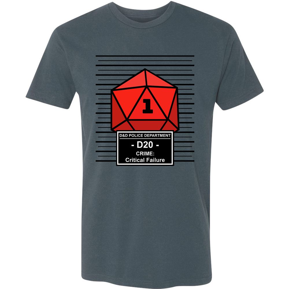 D20 Arrested For Critical Failure Premium Unisex T-Shirt - Indigo - 15