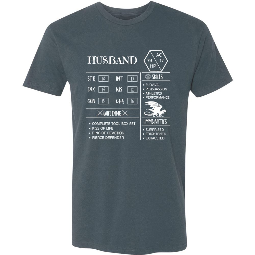 Husband Stats 2 Premium Unisex T-Shirt - Indigo - 15