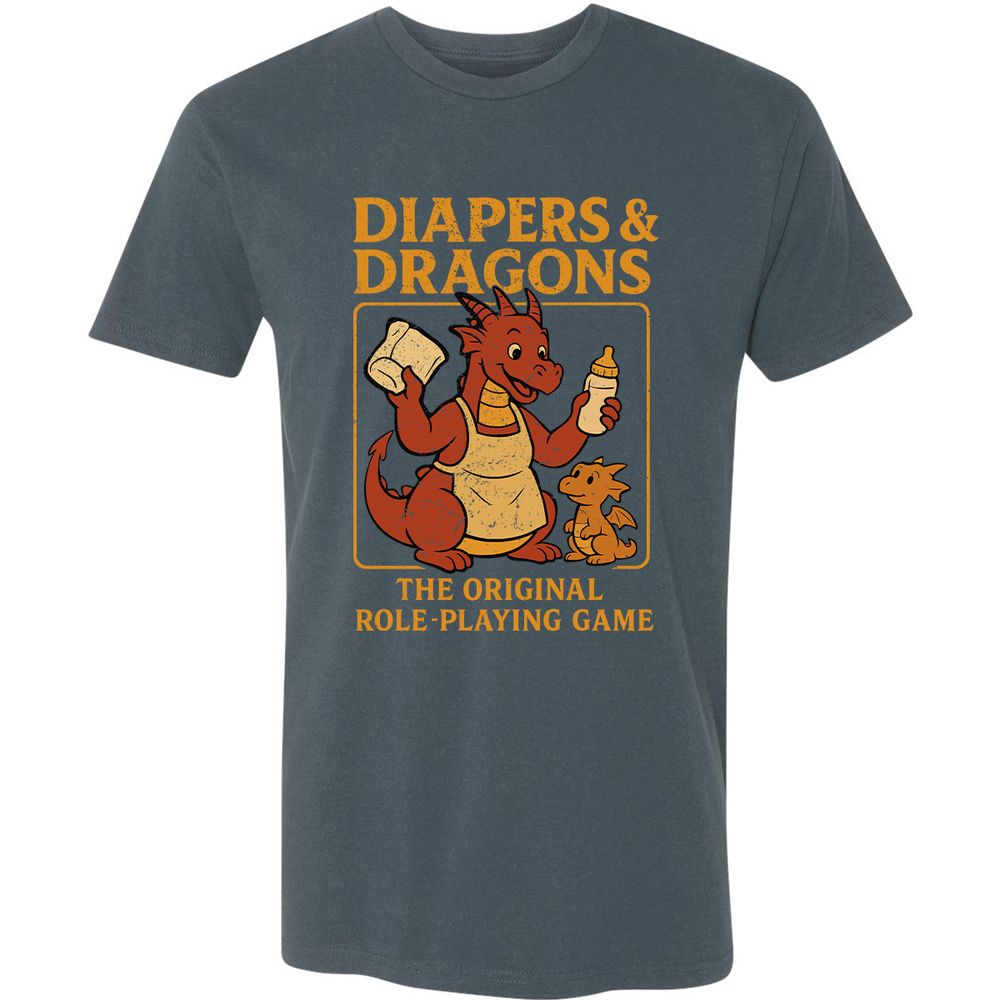 Diapers & Dragons Premium Unisex T-Shirt - Indigo - 15