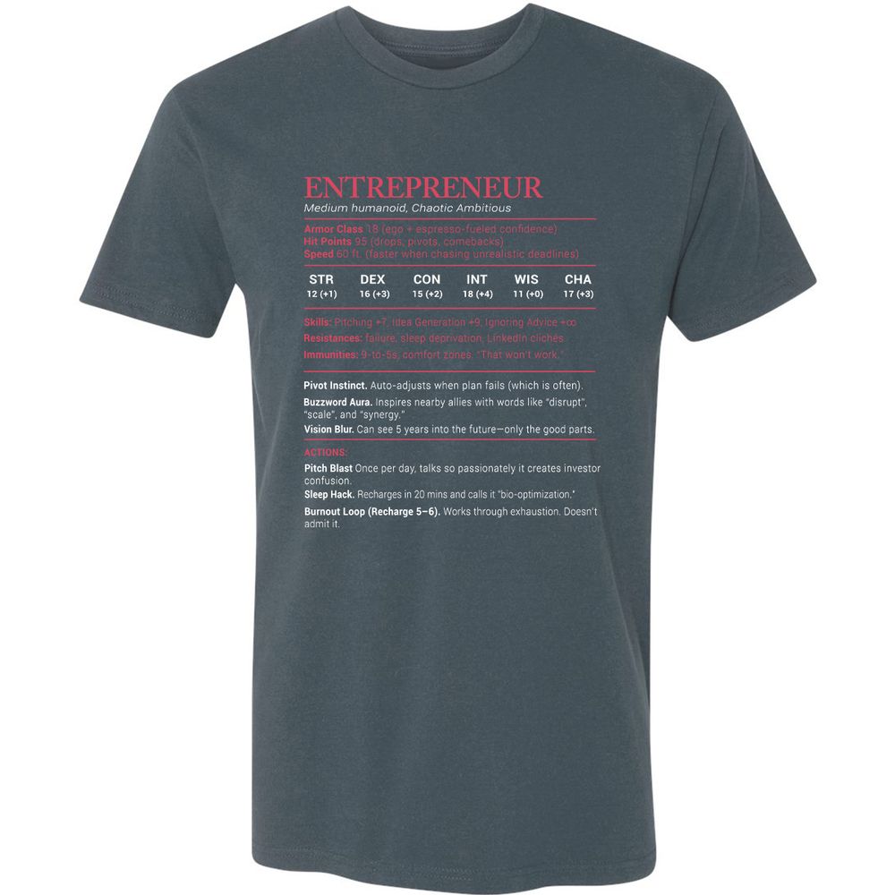 Entrepreneur Stats Premium Unisex T-Shirt - Indigo - 15