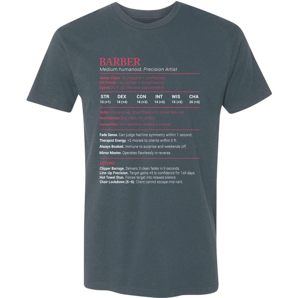 Barber Stats Premium Unisex T-Shirt - Indigo - 15