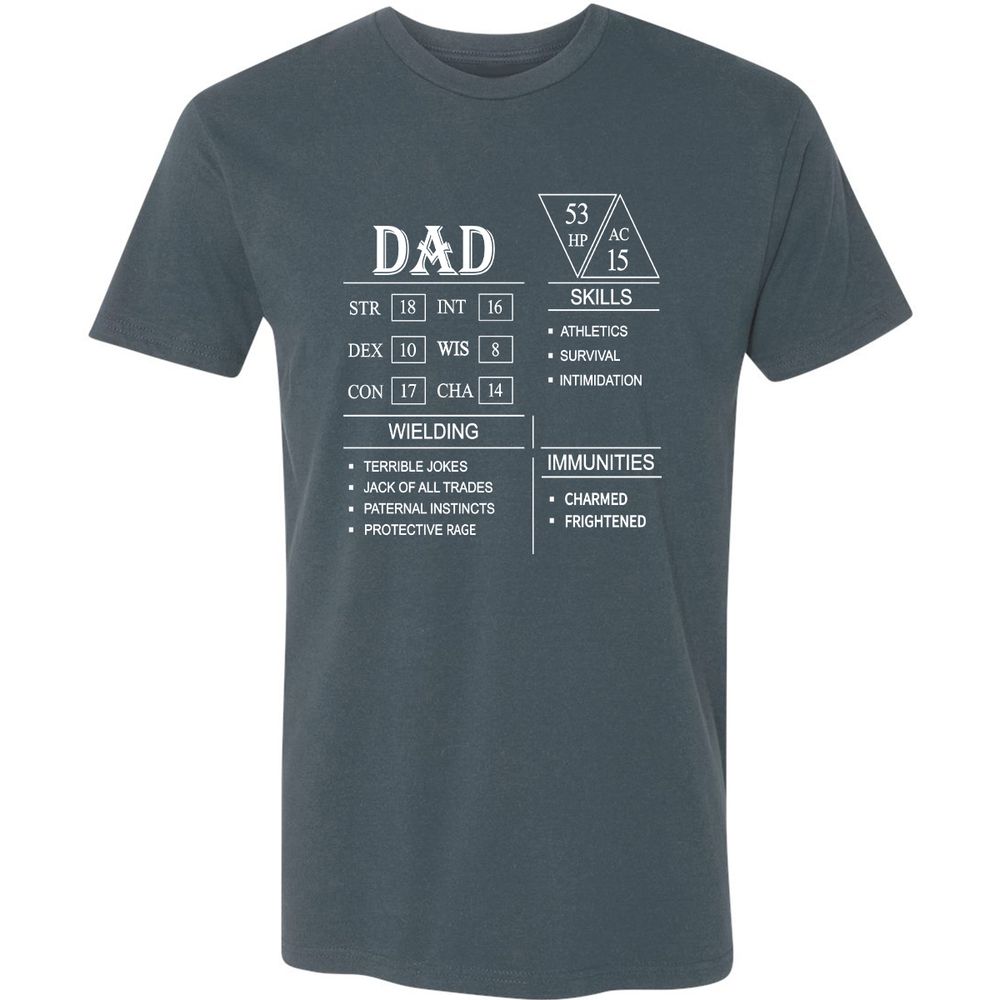 Dad Stat Block Premium Unisex T-Shirt - Indigo - 15
