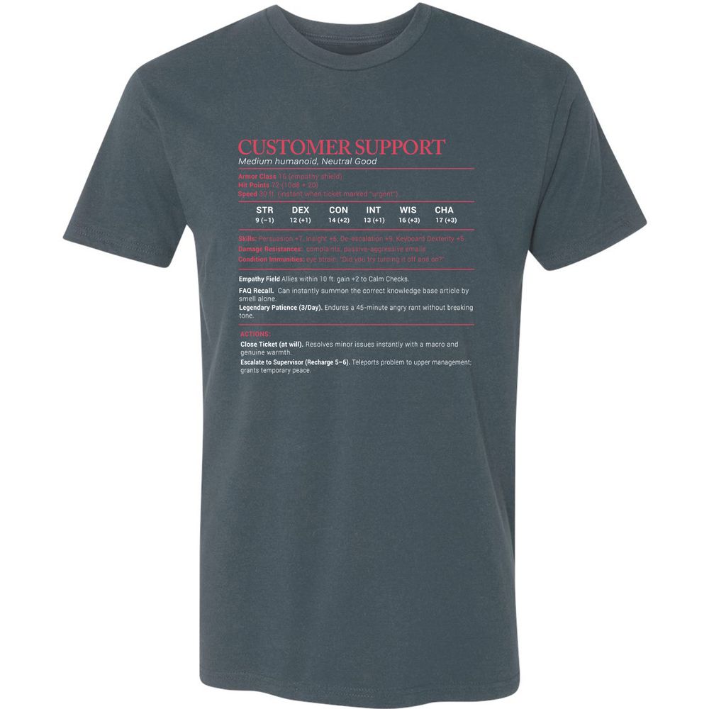 Customer Support Stats Premium Unisex T-Shirt - Indigo - 15