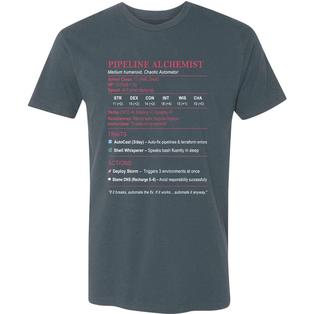 DEVOPS Stats (Pipeline Alchemist) Premium Unisex T-Shirt - Indigo - 15