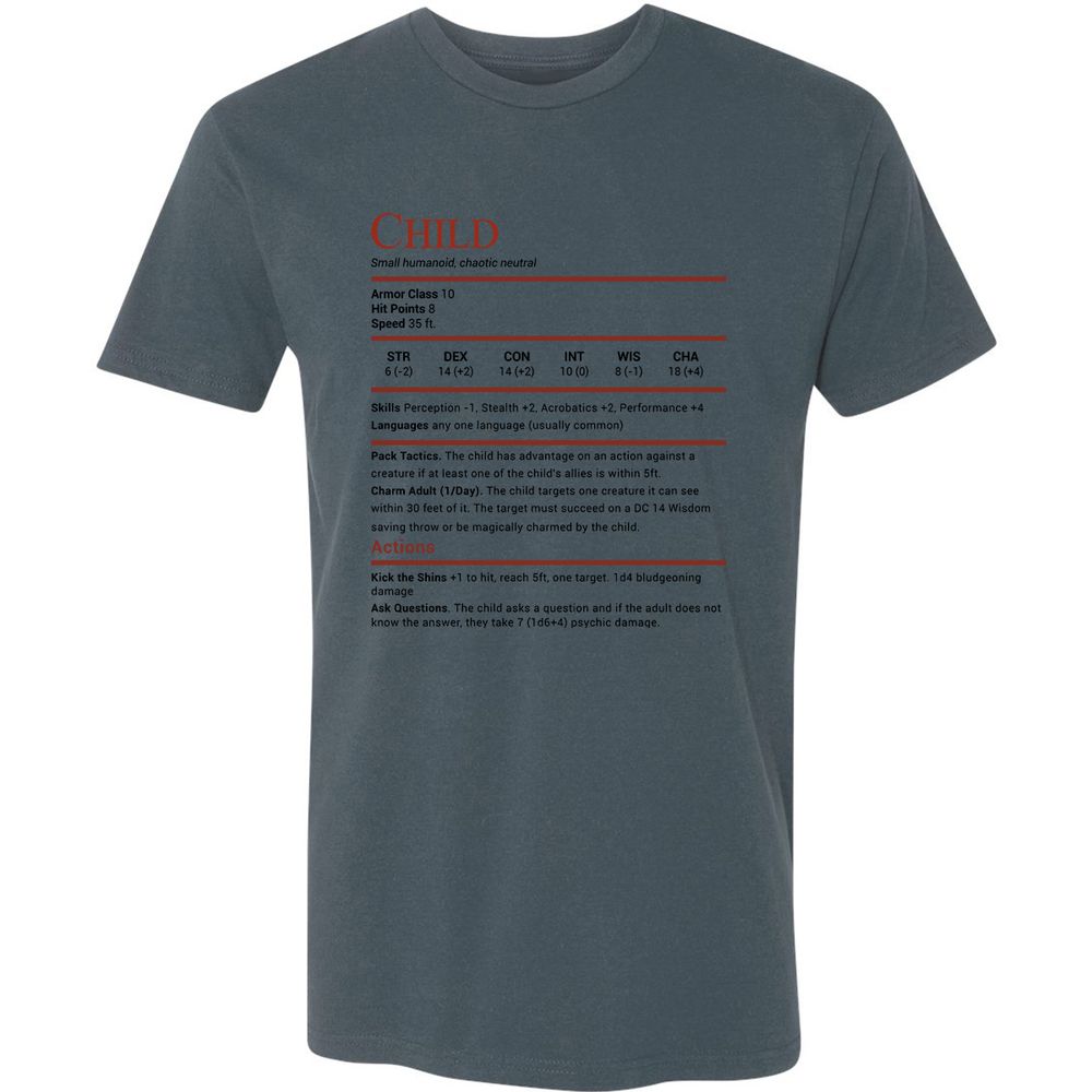 Child Stats Premium Unisex T-Shirt - Indigo - 15