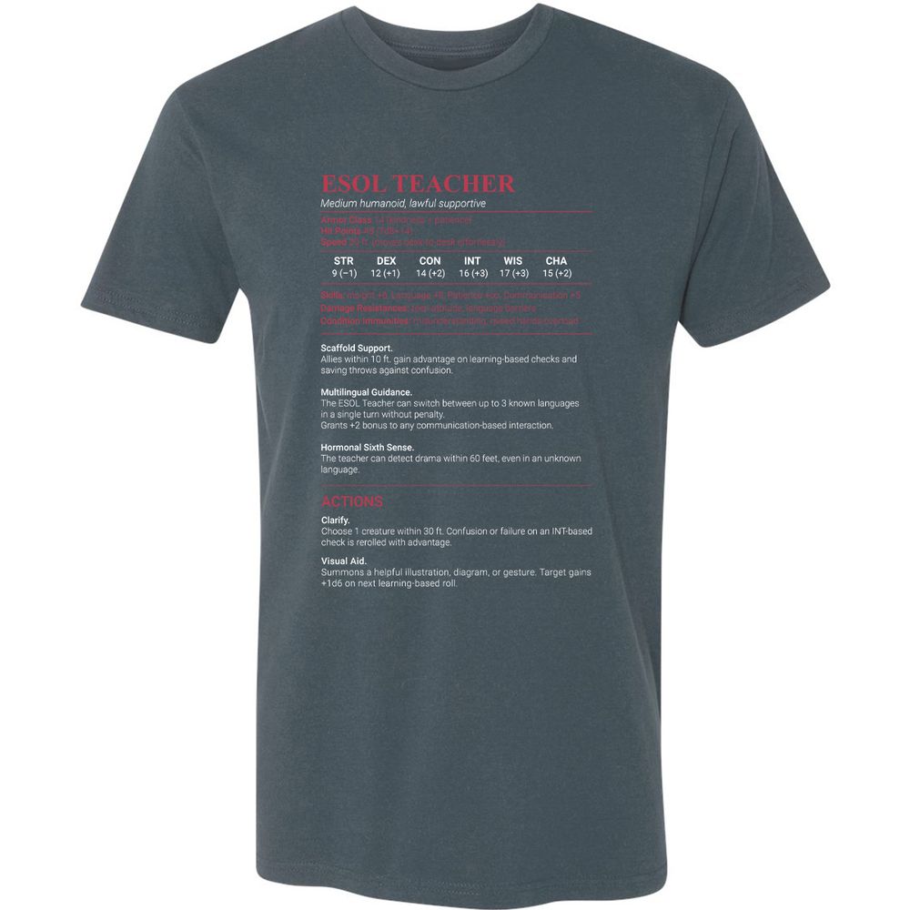 ESOL Teacher Premium Unisex T-Shirt - Indigo - 15