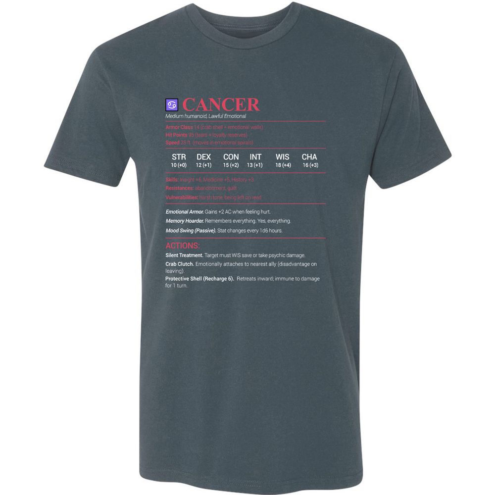 Cancer Stats Premium Unisex T-Shirt - Indigo - 15