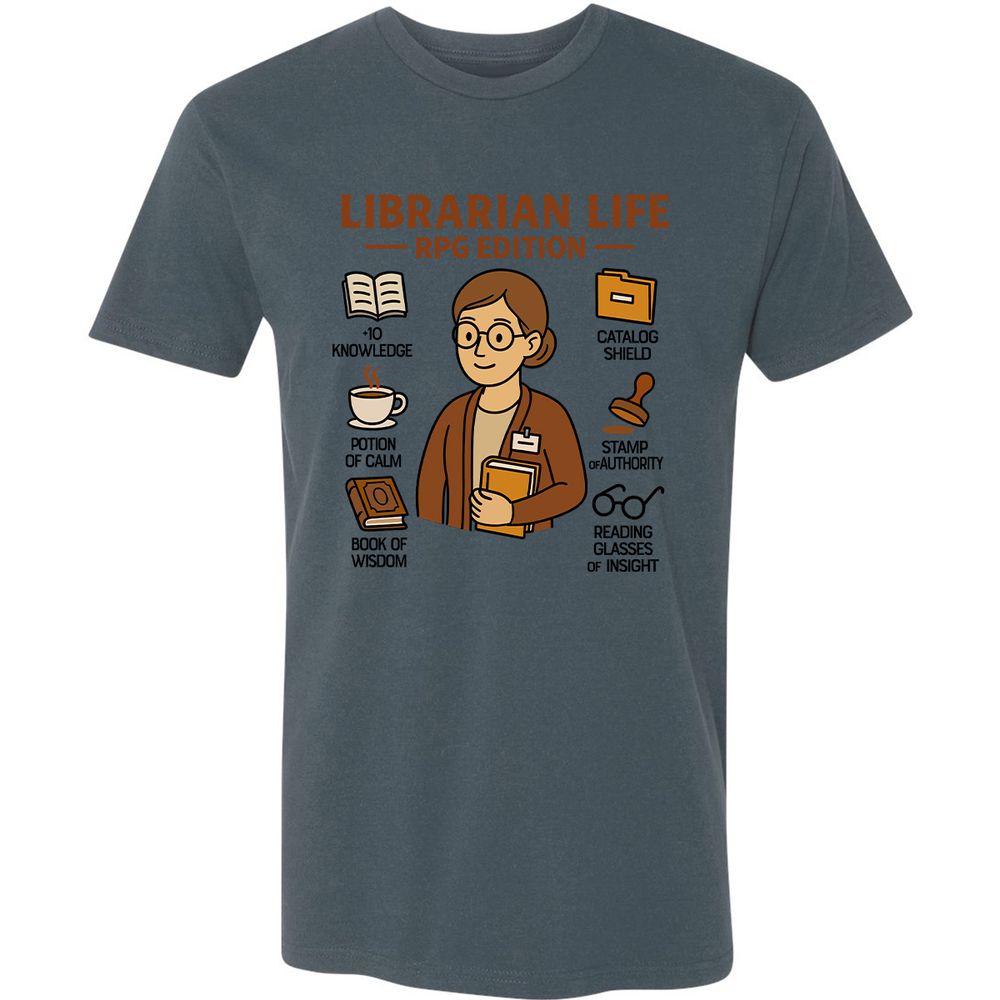 Librarian Life RPG Edition Premium Unisex T-Shirt - Indigo - 15