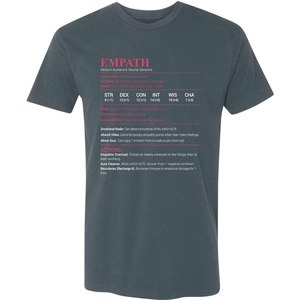 Empath Stats Premium Unisex T-Shirt - Indigo - 15