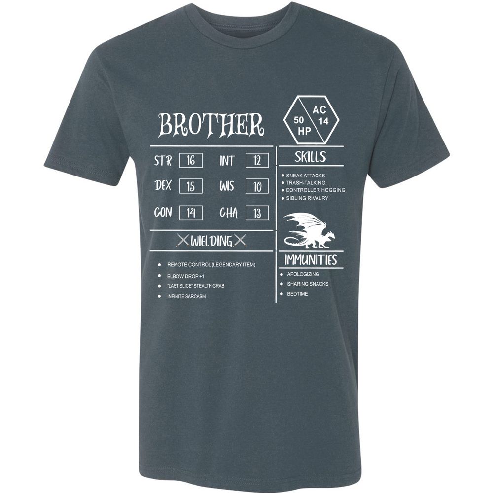 Brother Stats Premium Unisex T-Shirt - Indigo - 15