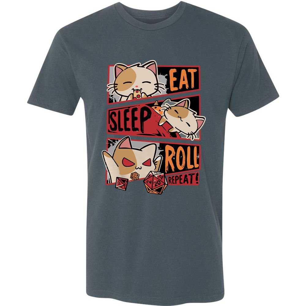 Eat Sleep Roll Repeat Premium Unisex T-Shirt - Indigo - 15