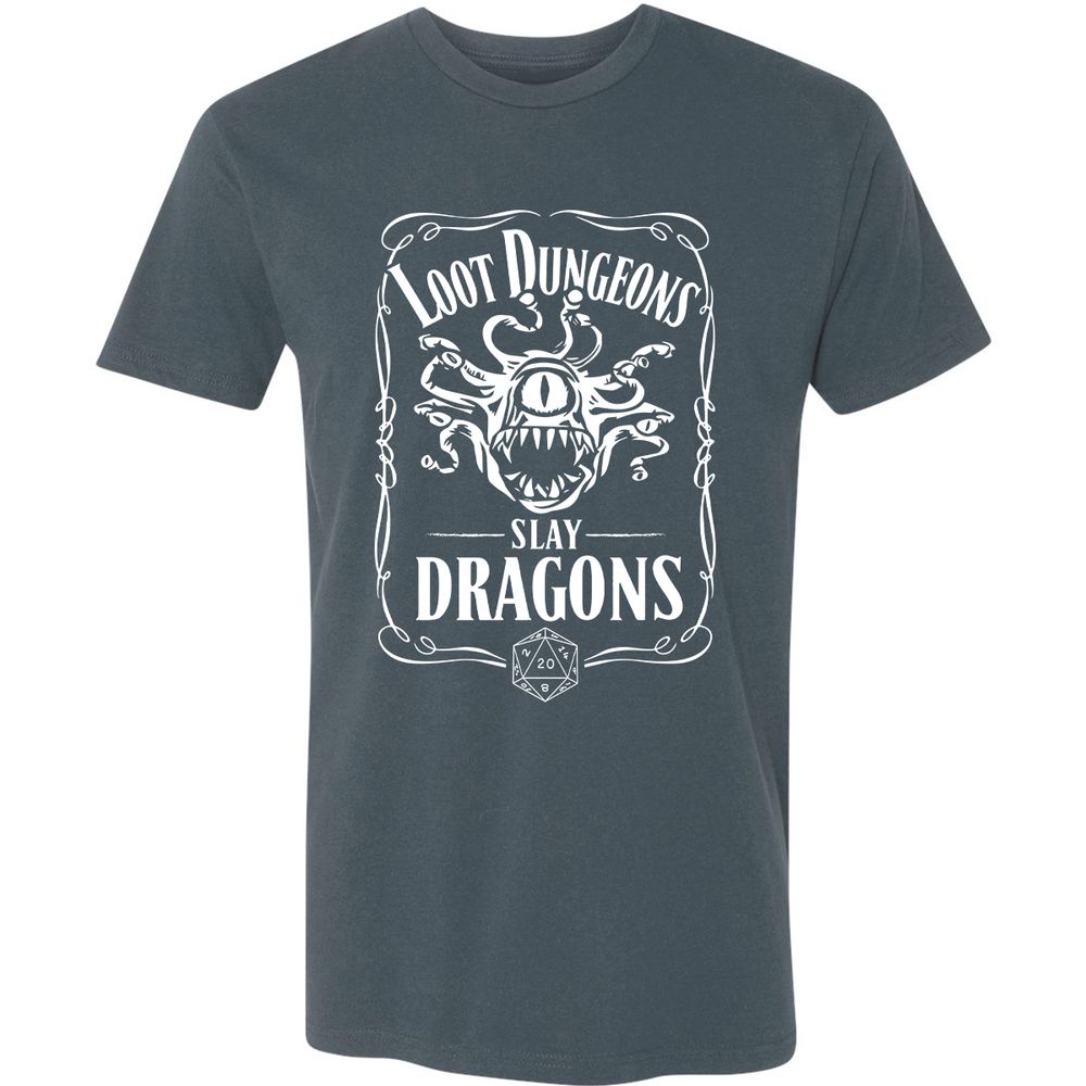 Loot Dungeon Slay Dragons Premium Unisex T-Shirt - Indigo - 15