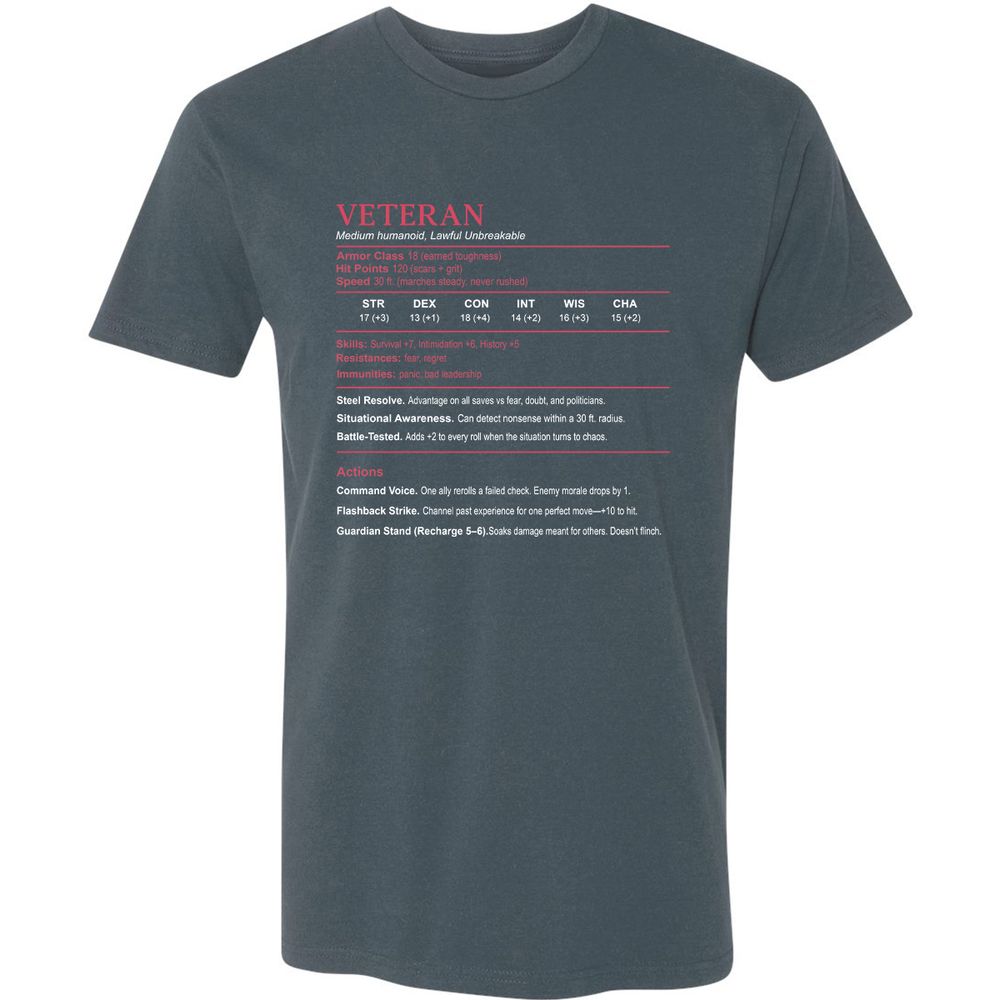 Veteran Stats Premium Unisex T-Shirt - Indigo - 15