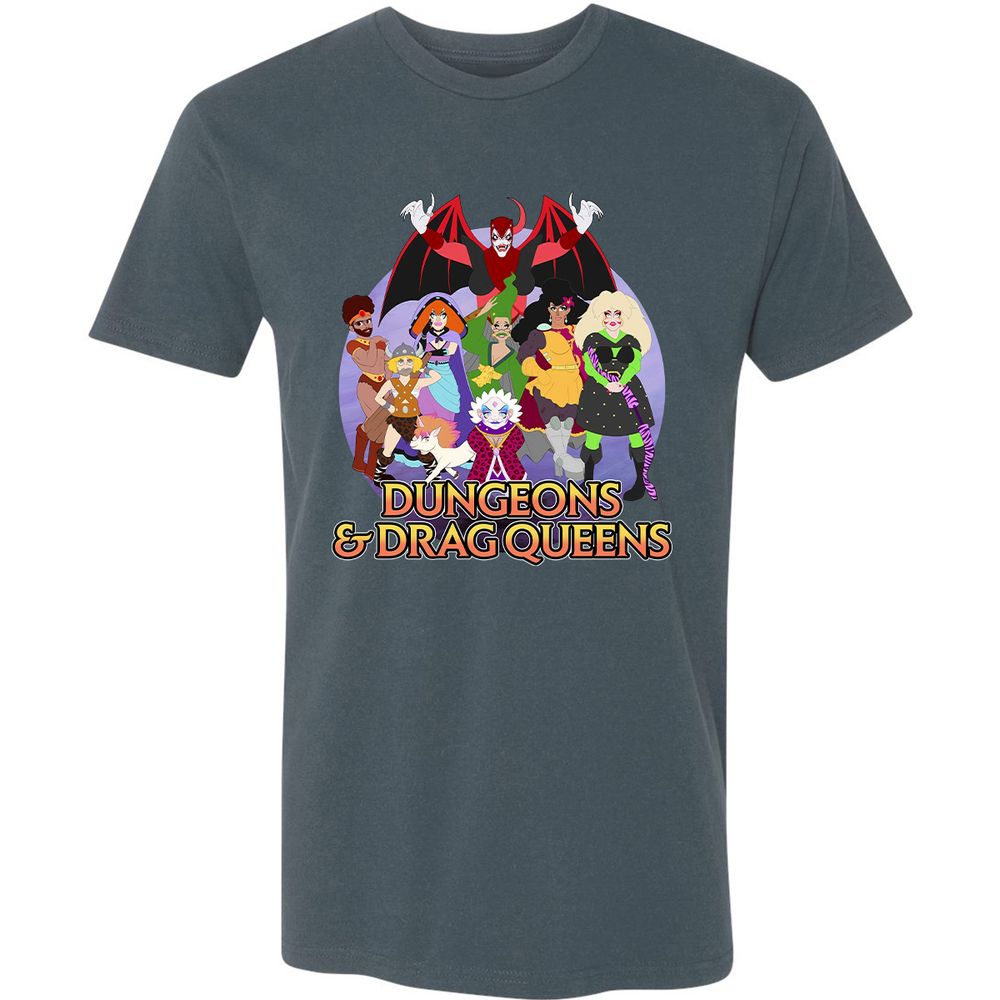Dungeons n Drag Queens Cartoon Premium Unisex T-Shirt - Indigo - 15