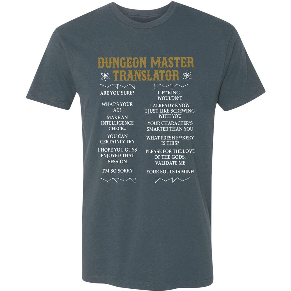 Dungeon Master Translator Premium Unisex T-Shirt - Indigo - 15