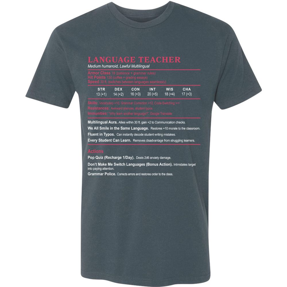 Language Teacher Premium Unisex T-Shirt - Indigo - 15