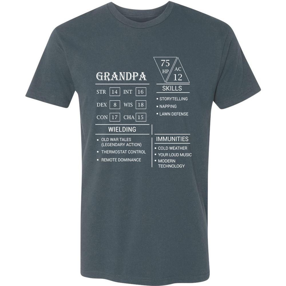 Grandpa Stats Premium Unisex T-Shirt - Indigo - 15