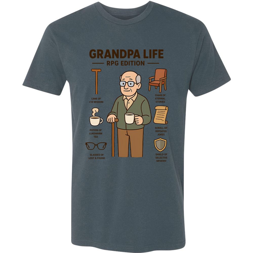 Grandpa Life RPG Edition Premium Unisex T-Shirt - Indigo - 15