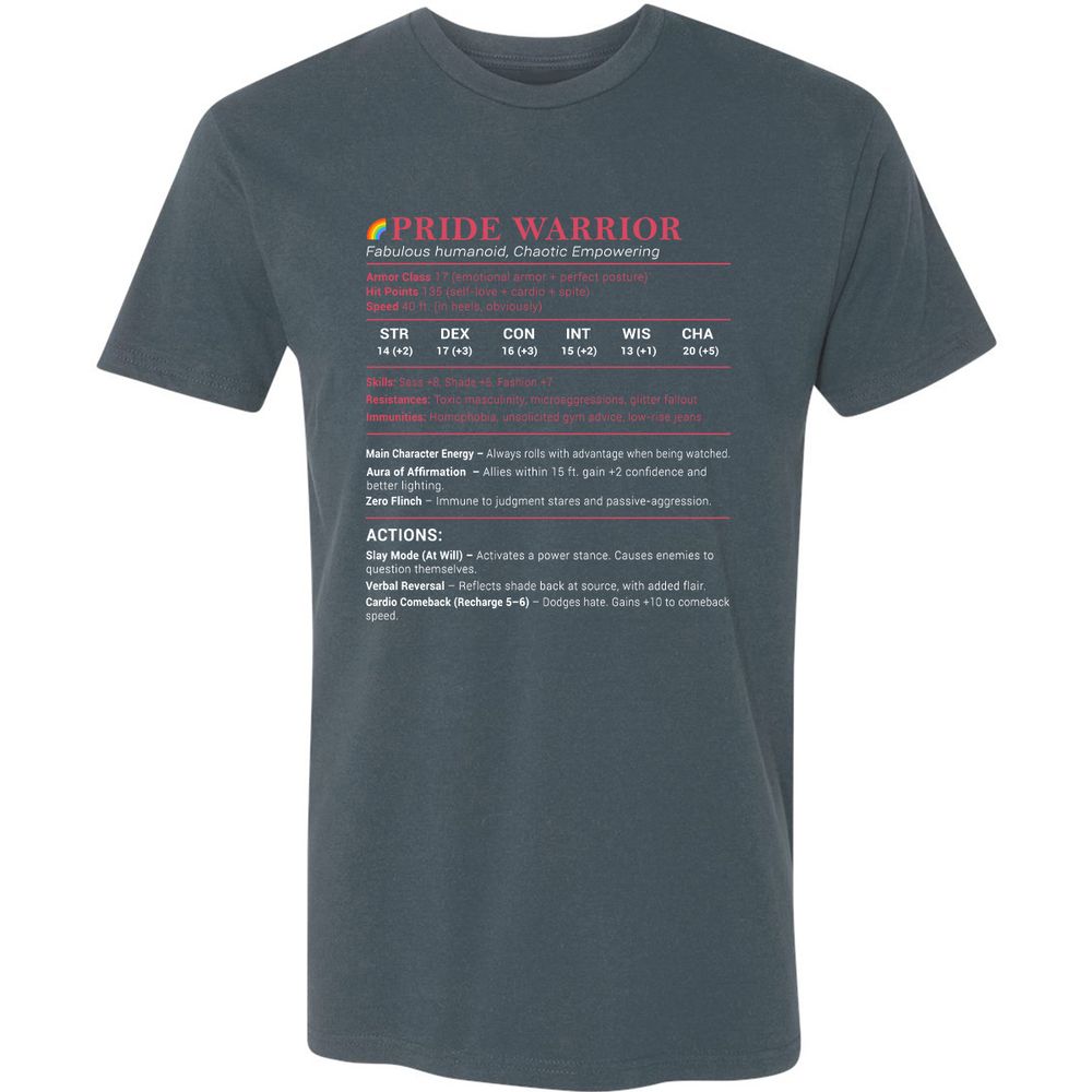 Pride Warrior Stats Premium Unisex T-Shirt - Indigo - 15