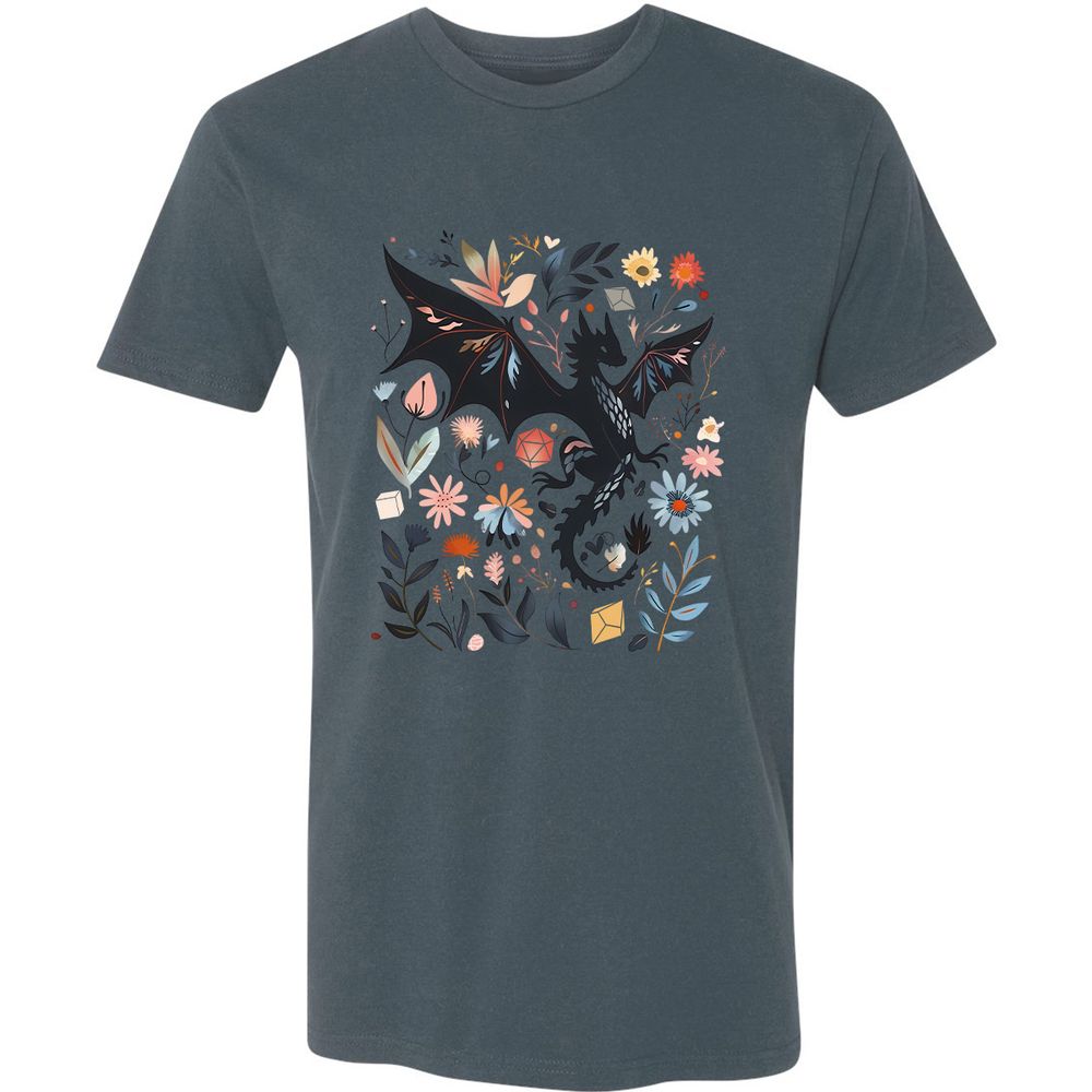 Floral DnD Dragon - Indigo - 15