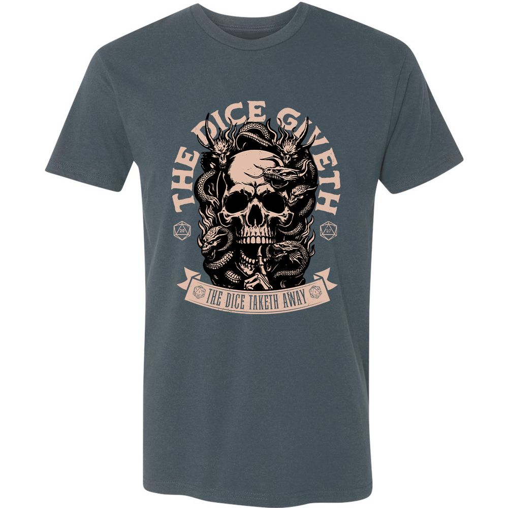 The Dice Giveth The Dice Taketh Away Premium Unisex T-Shirt - Indigo - 15