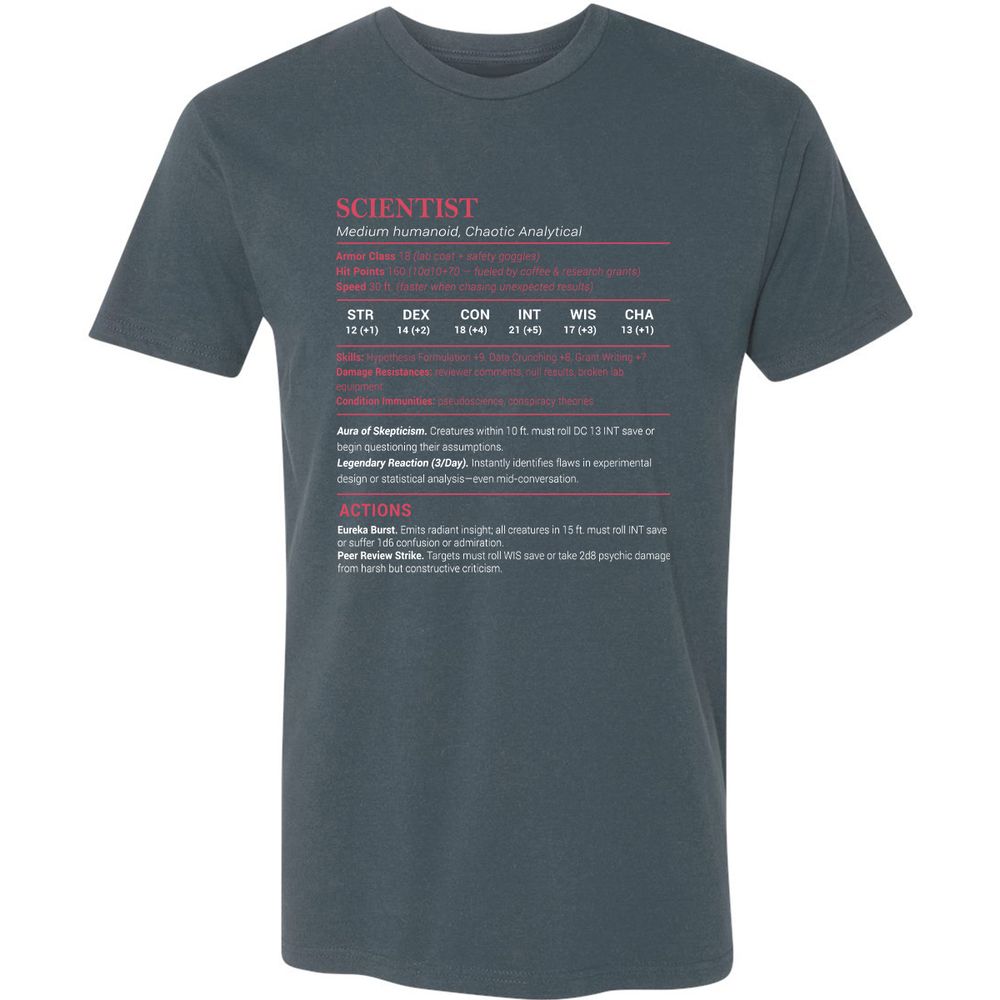 Scientist Stats Premium Unisex T-Shirt - Indigo - 15